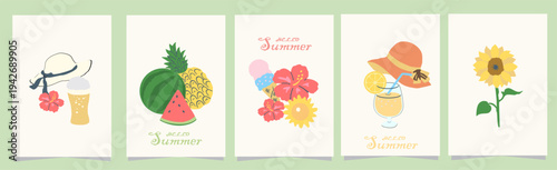 summer abstract background, summer sale banner, poster design trendy design vector illustration