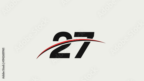 Stylized Number Twenty Seven Racing Logo Emblem.