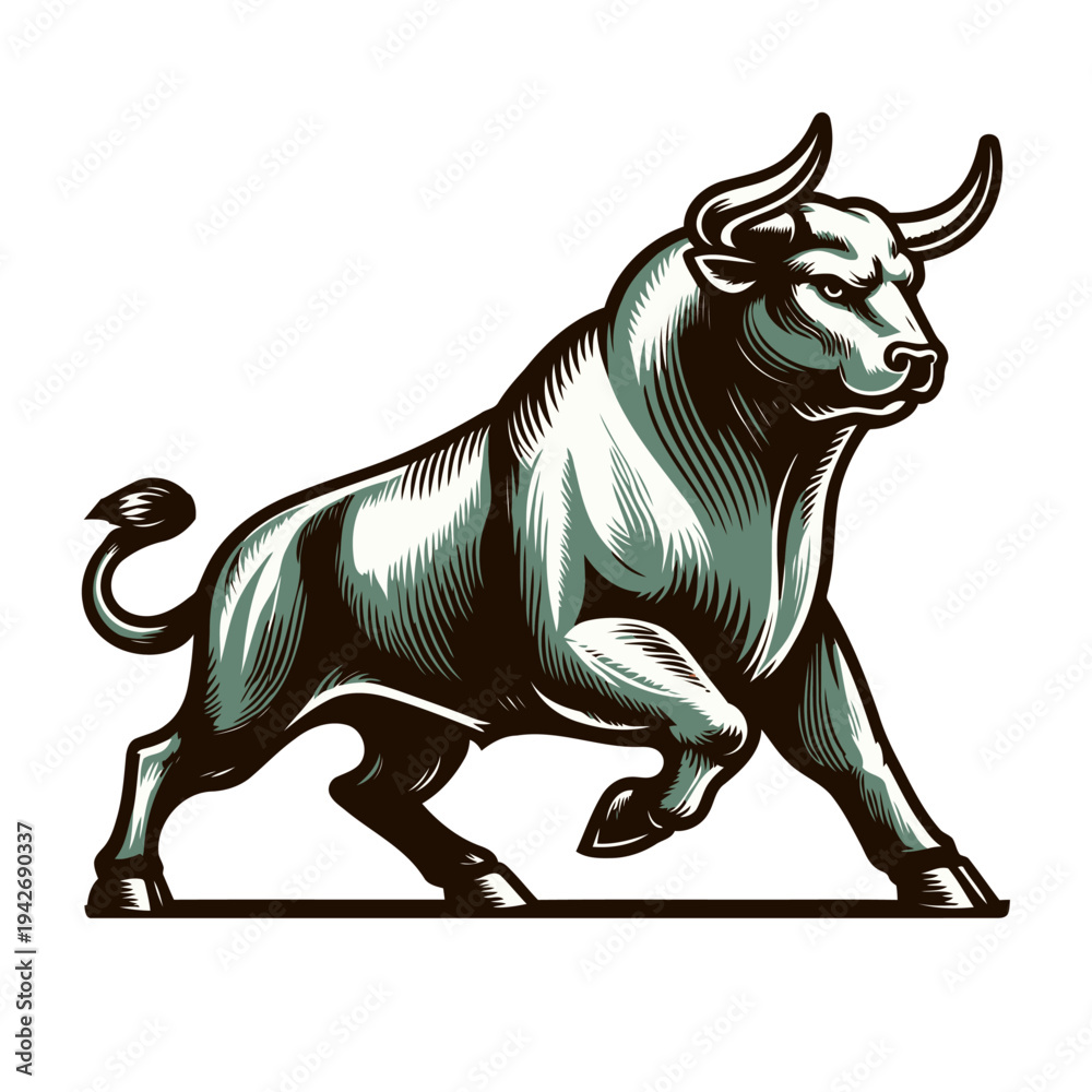 Fototapeta premium Bull vector and illustration.