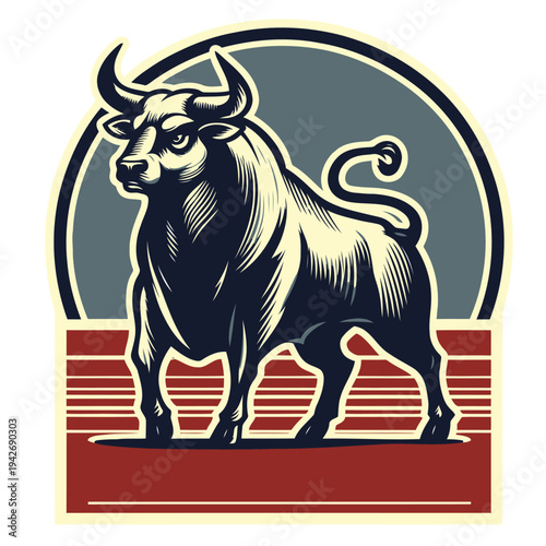 Bull vector and illustration.