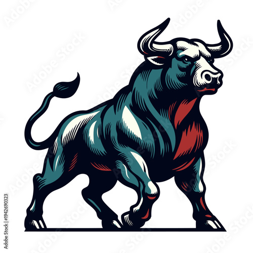 Bull vector and illustration.