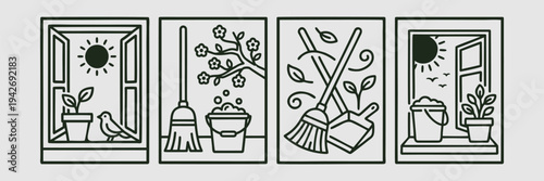 Spring Cleaning and Home Maintenance Illustrations