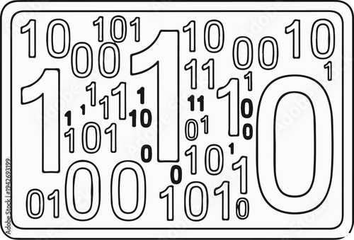 A jumbled collection of binary code, numbers one and zero