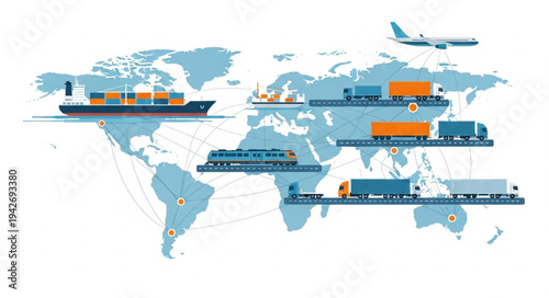 Global Logistics Shipping Transportation Network.
