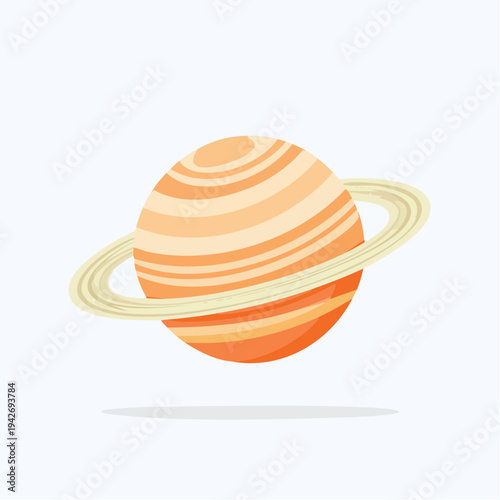 Stylized illustration of the planet Saturn with its iconic rings