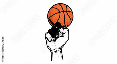 A fist holds a basketball