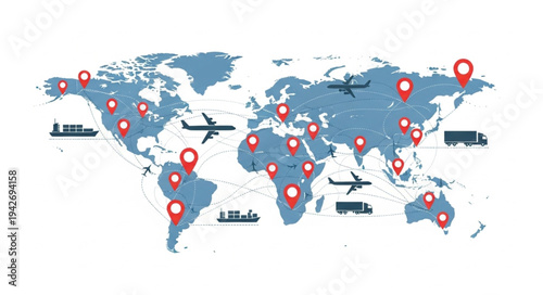 Global Logistics and Transportation Network Map.