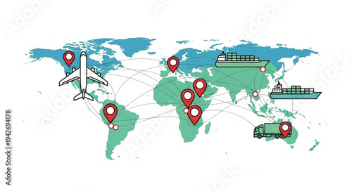 Global Logistics and Transportation Network Map.