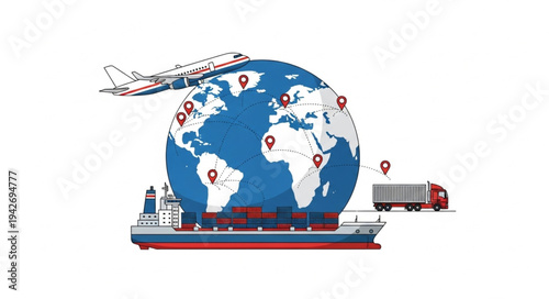 Global Logistics Shipping Cargo Transport.