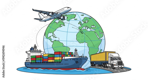 Global Logistics Shipping Cargo Transport.