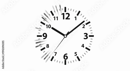 A close-up of a analog clock face showing the passage of time