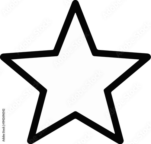 A simple five-pointed star outline, bold and black on a white background