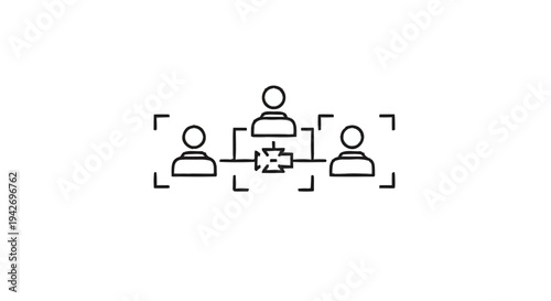 Organizational structure and team collaboration icon.