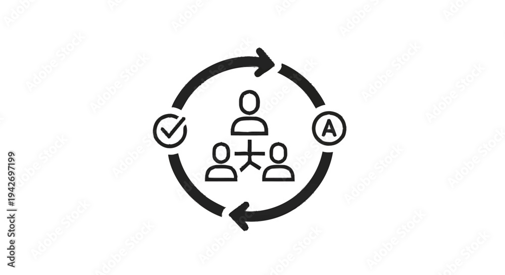 Obraz premium Organizational structure and workflow process illustration.