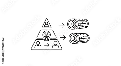 Organizational structure leading to industrial pipes.