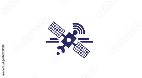 Satellite Orbiting Earth Transmitting Data Signals.