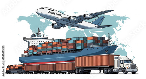 Global Logistics Transportation Cargo Shipping.