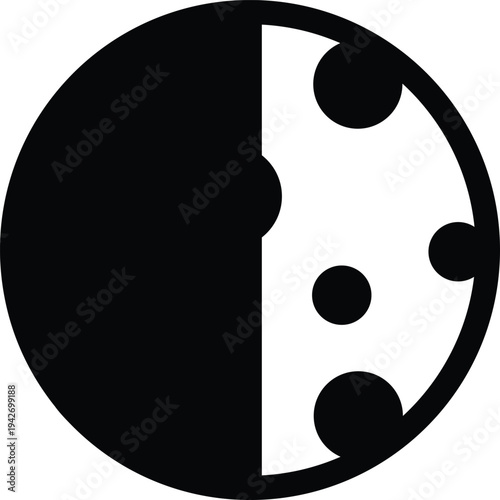 Minimalist moon phases with craters vector design