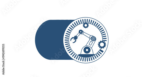 Robotic Arm and Gears Symbolizing Automation and Industry.