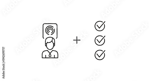 Person with Target and Checklist Icons Representing Goals.