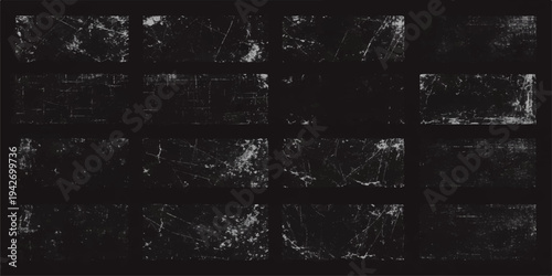 Black and white grunge film strip background with textured vintage wall