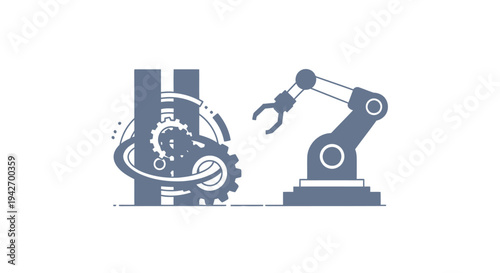 Robotic Arm and Industrial Gears in Modern Manufacturing.