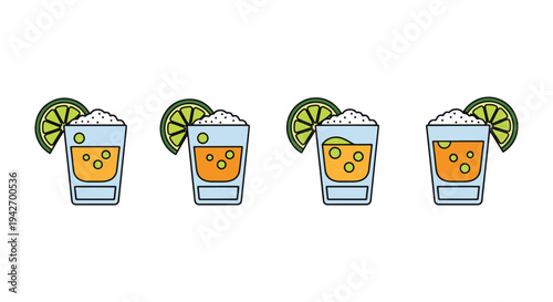 Tequila Shot Line art vector creative artistic abstract style
