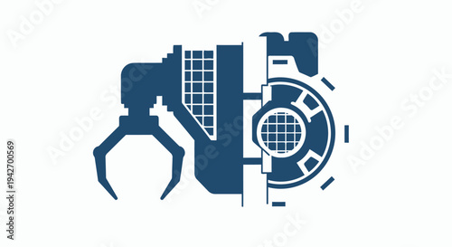 Robotic Arm and Industrial Machinery Component Silhouette.