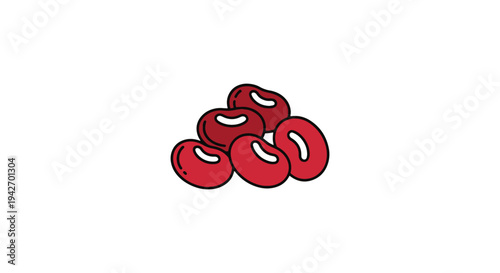 Sweet Red Bean Paste Line art modern abstract concept illustration