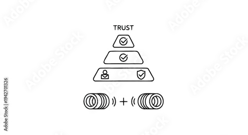 Pyramid of Trust and Financial Investment Concept.