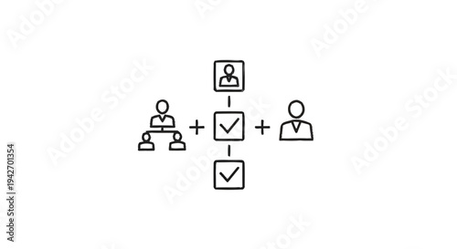 Organizational structure with people and tasks.