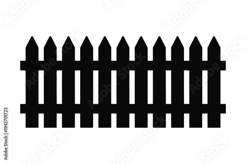 Black picket fence silhouette