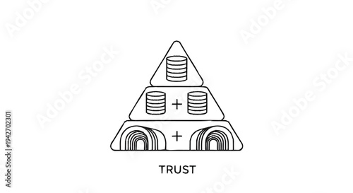 Pyramid structure representing trust and growth.