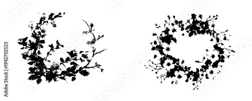 Elegant Floral Silhouette in Black and White