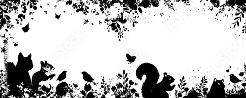 Whimsical Silhouettes: A Family of Animals in the Wild