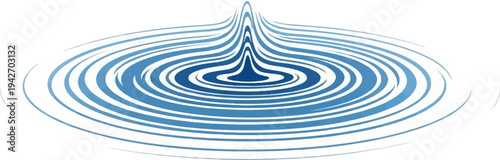 Concentric blue circles radiate outwards from a central vortex-like shape