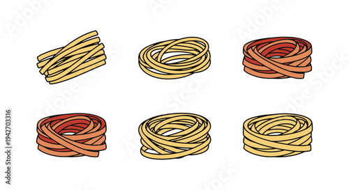Tagliatelle Line art vector dynamic modern artistic abstract illustration