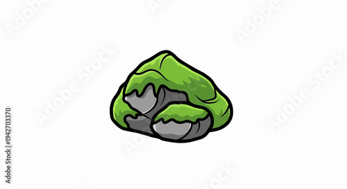 A cartoonish mossy rock cluster