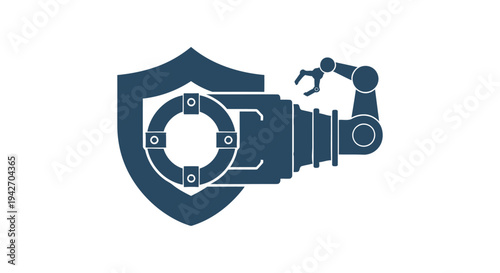 Robotic Arm Protecting Industrial Camera with Security Shield.