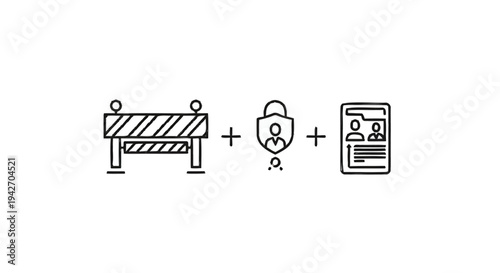 Security Barrier and Identification Document Icons.