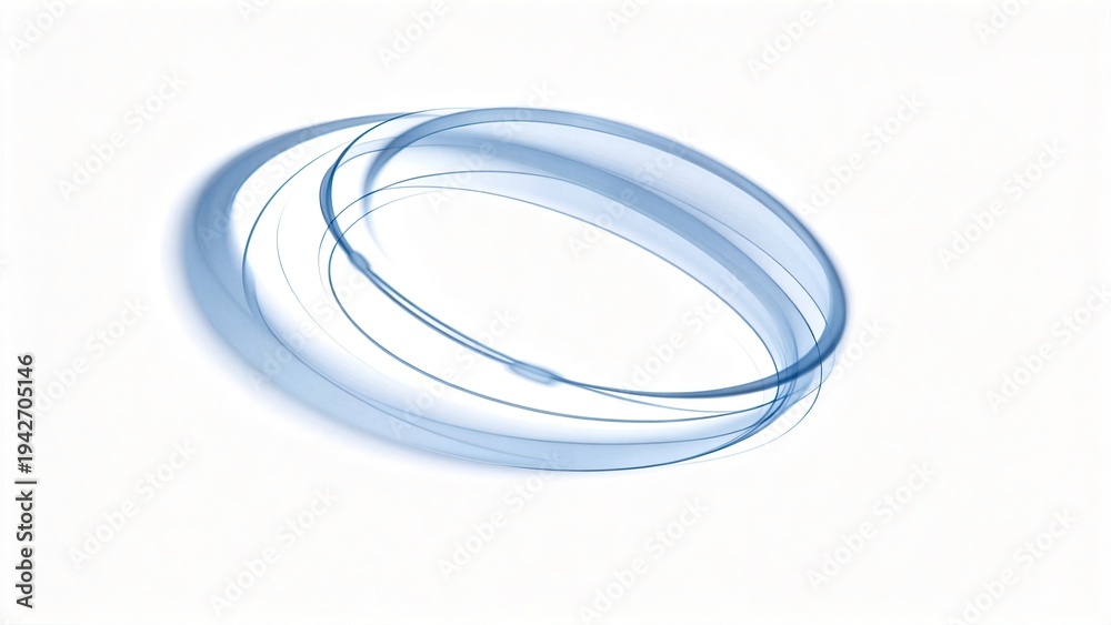 Fototapeta premium Abstract blue glass rings modern 3D design futuristic concept minimalist background digital art creative shape elegant form smooth texture light reflection transparent material