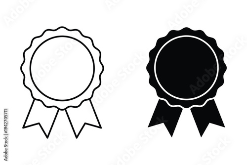 Ribbon badges or labels for awards and recognition