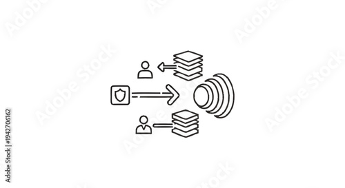 Secure Data Transfer and Access Control Illustration.