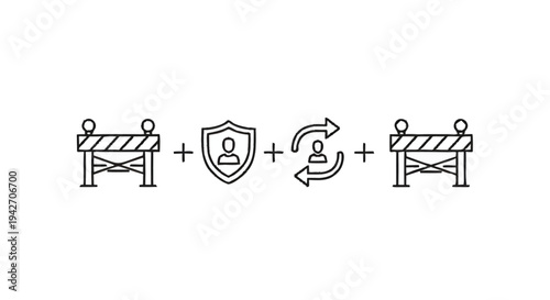 Security Barrier and Personal Data Protection Concept.