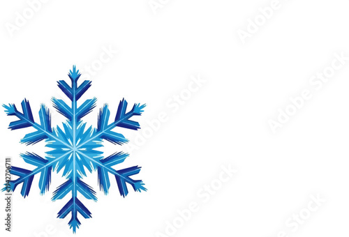 A stylized blue snowflake with brushstroke textures