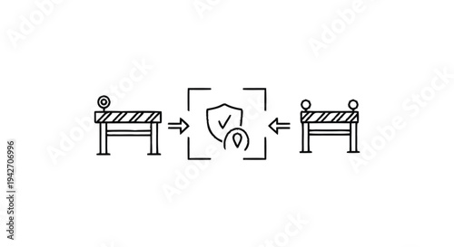 Security Barrier and Protected Location Icon.