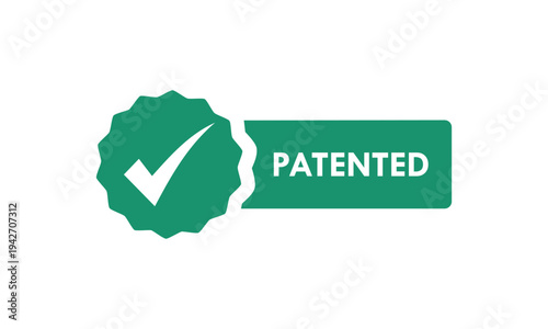 Patented badge design template illustration