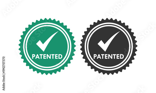 Patented badge design template illustration
