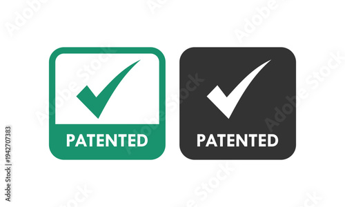 Patented badge design template illustration