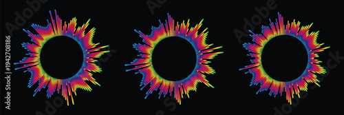 Audio Sound Equalizer Bars Vector Art Icon for Music Technology Design